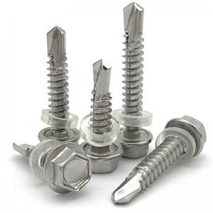 Quality Hex Head Self Drilling Screws With Rubber Washer Metal Stainless Steel Tek Screws For Roof Galvanised for sale