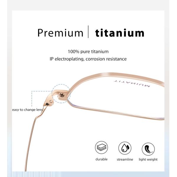 Business Bendable Titanium Frame Glasses Stainless Steel Frame Anti Scratch