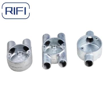 BS4568 20mm 25mm Terminal / Branch Two Way / Tee / Twain Through Malleable Iron Box