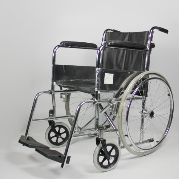 Buy Hospital Folding Steel Wheelchair With Detachable Footrest Flip Back Seat at wholesale prices