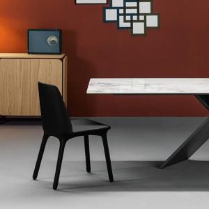 Bonaldo Flute Leather Fiberglass Dining Chair Designed By Mauro Lipparini