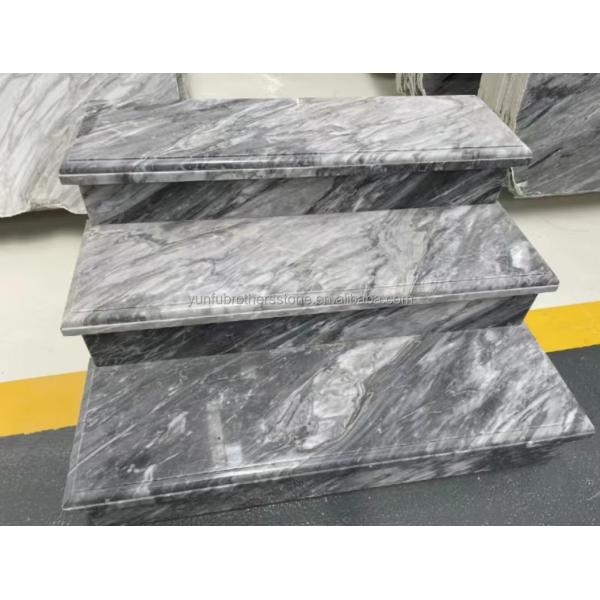 Hotel Interior Design Calcite Marble Step Floor and Stairs with Light in Florence Gray