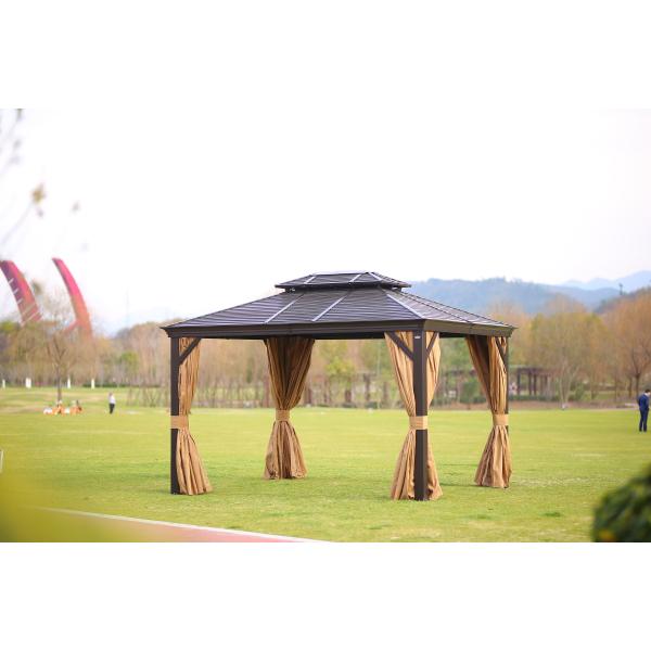 Buy Rust Proof Polycarbonate Double Roof Gazebo With Steel Frame at wholesale prices