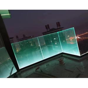 Frameless Design Aluminum U Channel Glass Railing with LED Light for Modern