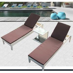 Outdoor garden wicker furniture sunbed PE Rattan beach chair Chaise lounge chair