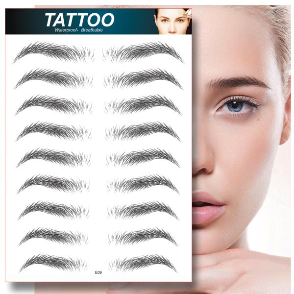 Custom 6D Waterproof Immerse-in-Water Embroidery Temporary Fashionable Natural Simulation Eyebrow Tattoo Stickers Paper for Face