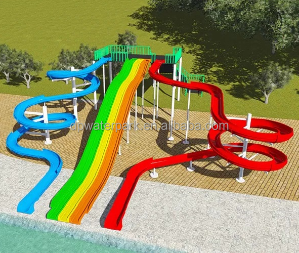 Outdoor Fiberglass Water Park Slide for Kids and Adults