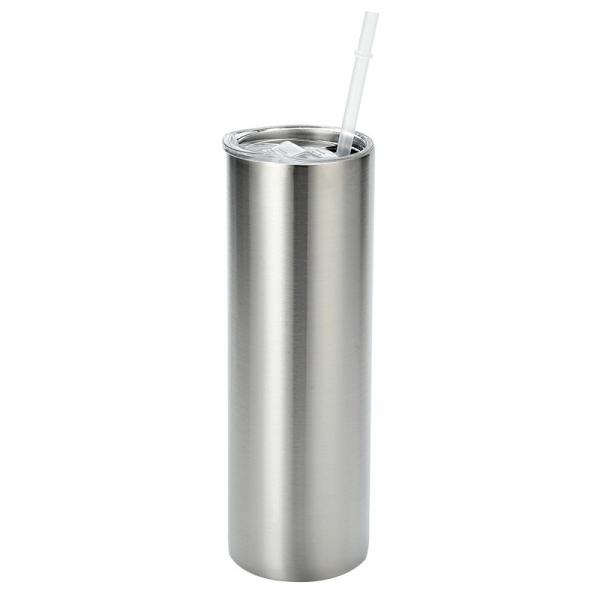 20oz Stainless Steel Double Wall Vacuum Insulated Tumblers With Lid And Straw For Hot Cold Drinks White