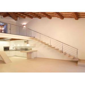 Customized Cantilevered Free Floating Stairs , Wood And Glass Staircase