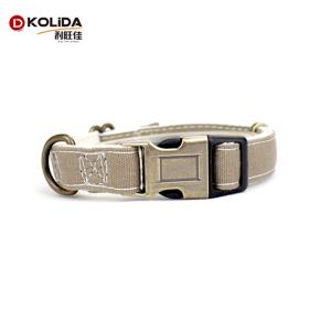 Safety Adjustable Nylon Dog Collars Pink , Blue , Grey Color Customized Logo