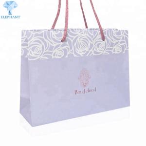 Portable Kraft Paper Bags With Rope Handles Glossy Lamination