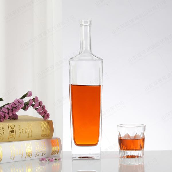 Buy 750ml Glass Brandy Gin Rum Tequila Vodka Spirits Bottle with Decal Surface Handling at wholesale prices