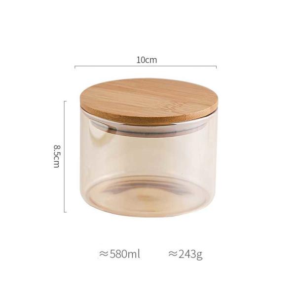 High Borosilicate Glass Storage Jars 310ml 580ml For Kitchen