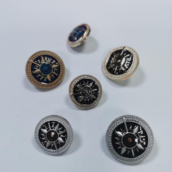 Factory wholesale Metal button Color dot oil high toe hand stitched gold button suit coat button