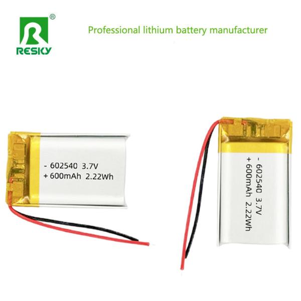 Li-ion battery cell 602540 600mAh 3.7V 2.22wh Rechargeable Power lithium ion Batteries For wearable devices