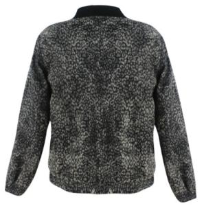 Grey Texture Ladies Short Coat , Plus Size Womens Winter Coats With Neck Rib And