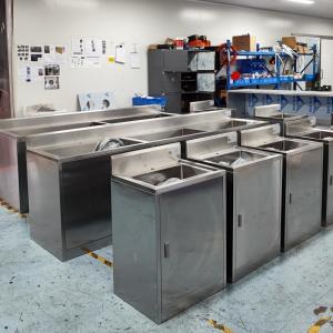 Single-Person Stainless Steel Handwashing Sink Easy Cleaning