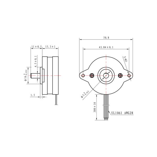 1.8 Degree 2 Phase NEMA 14 Flat Stepper Motor 70mN.M 0.3A For SMT Machine