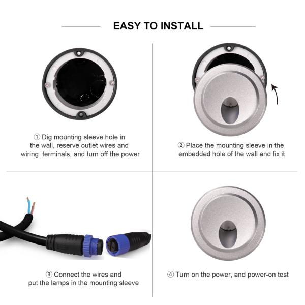 1W Aluminum Housing Outdoor Wall LED Lights Hallway LED Stair Step Light With IP65 Waterproof