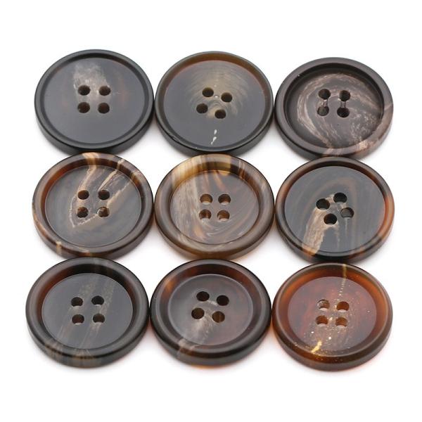 2022 Colorful factory wholesale 4-holes flatback imitated horn resin button