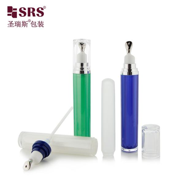 LR001-15ML Painted Custom Color Acrylic Outer Bottle With Metal Applicator For Eye Cream Cosmetic Luxury Packaging