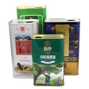 Quality 4L Cooking Oil Tin Can Square Plastic Lid for sale
