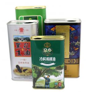 Quality OEM ODM 4 L cooking Sunflower Oil tin Metal tinplate Square Tin C an canned Olive Oil Can With Plastic Lid for sale