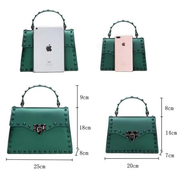Trim Frosted Rivet Jelly Pu Leather Handbags for Women Shoulder bags
