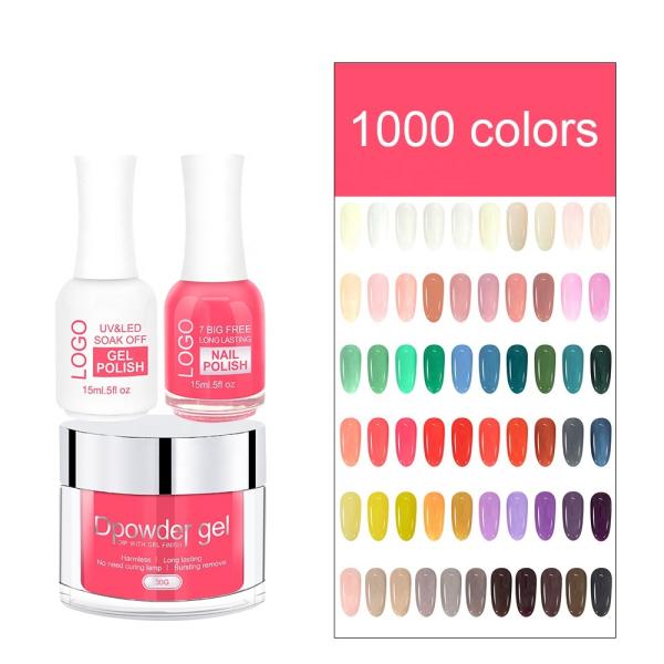 Premium Quality High Matching 3 in 1 Acrylic Powder Match Gel Polish and Nail Lacquer for Nail Art Beauty