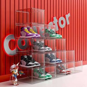 Household Acrylic Drop Front Shoe Box Transparent Stackable