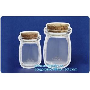 Matte Clear Bags Zip Lock Resealable Packing Grain Food Pouches, Reusable