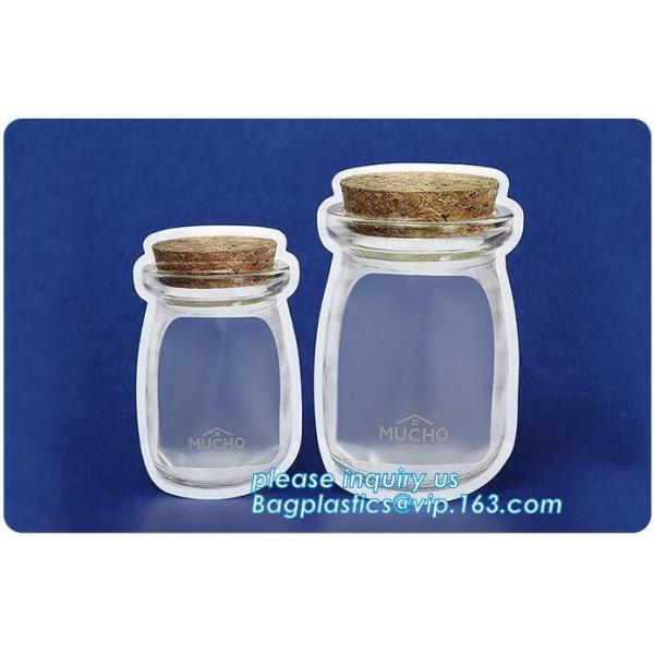 Matte Clear Bags Zip Lock Resealable Packing Grain Food Pouches, Reusable