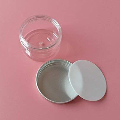 Plastic PET Empty Cosmetic Containers Jars With Silver Aluminum Lid