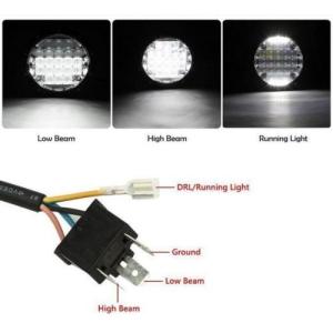 5D New 2pcs 7-inch 105W White LED Round-shaped Headlight for Jeep LED Daytime