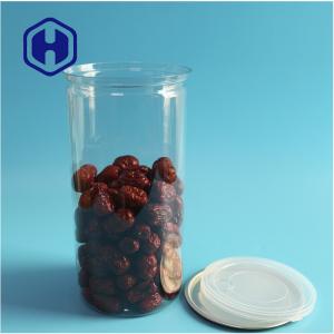 1400ml Big Pop Corn Nuts Transparent Plastic Transparent PET Cans With Easy Open