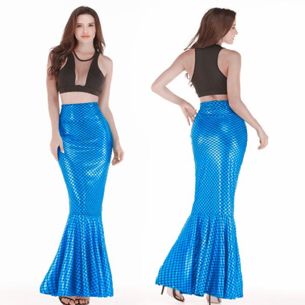 Buy Holographic Mermaid Tail Skirt Costume Elastic Waistband With Side Zipper Closure at wholesale prices
