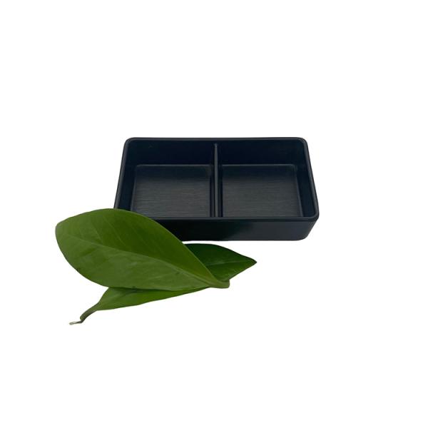 Matte Black Camping Melamine Sauce Dish Double Lattice Soy Sauce Dishes FDA