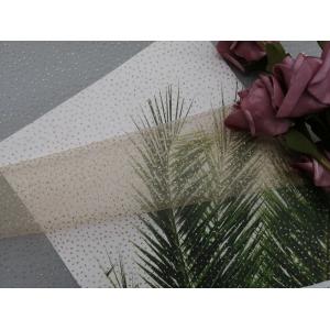 Pink Metallic Coated Glitter Tulle Mesh Foil Printed Fabric