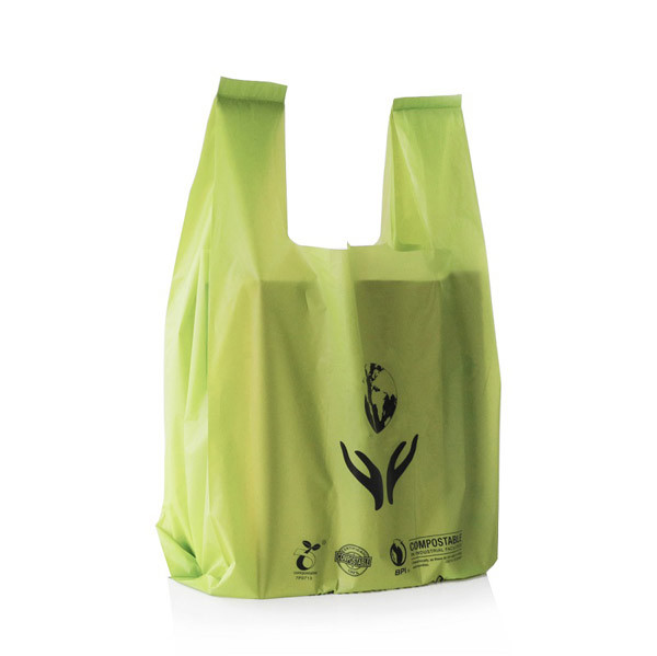 Buy Certified Compostable Biodegradable T Shirt Bags Transparent 12micron at wholesale prices