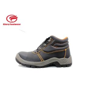 Double Density PU Outsole Steel Toe Work Shoes With Embossed Leather /