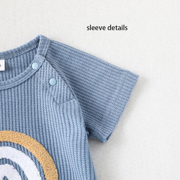 0-24 Months Baby Boys Girls Clothes Jumpsuit Infant Short Sleeve Baby Cotton Clothing Rompers Rainbow Embroidered Jumpsu
