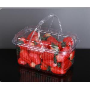 Fruit Organizer, Degradable Transparent Plastic Fruit Box Packaging With Handle,