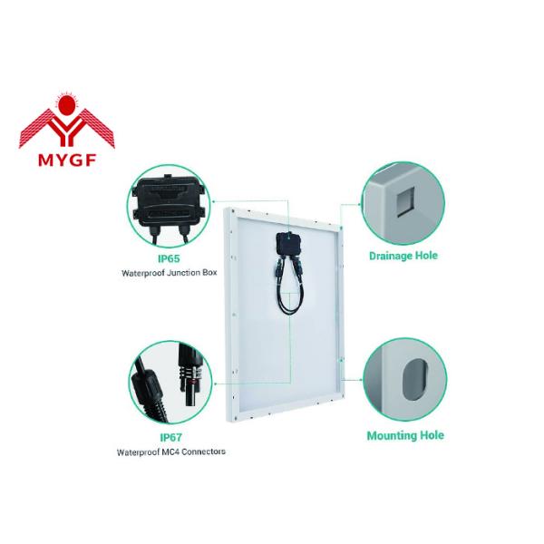 Buy Durable 50 Watt Monocrystalline Solar Panel Silver Black Frame Camping at wholesale prices