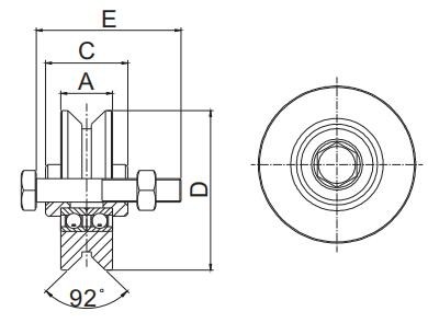 Double Bearings Sliding Gate Wheel With Bolt And Y Groove