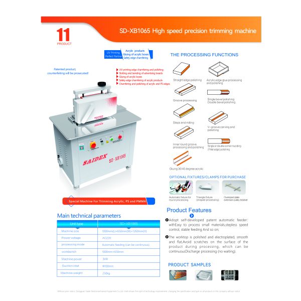 Buy Acrylic edge polisher bevel or straight finish Acrylic automatic feed processing mode voltage 220v at wholesale prices