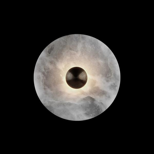 Buy Modern American Design Median Sconce Alabaster Stone Disk Shade LED Wall Lamp Mounted Home Office or Bedroom Light at wholesale prices