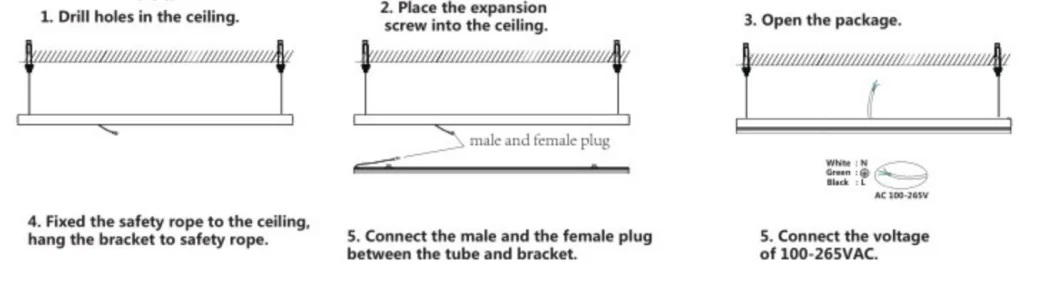 Factory Price 2FT 20W 180lm/W 5 Years Warranty Warehouse, Subway, Workshop, Supermarket, Shopping Mall, Office, Indoor Parking Lot LED Tri Proof Light