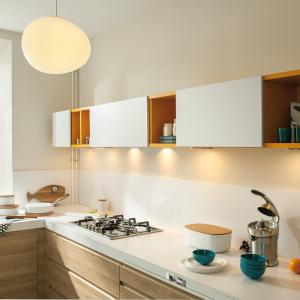 Flat Pack Handless Melamine Kitchen Cupboard Modern White Wood Grain