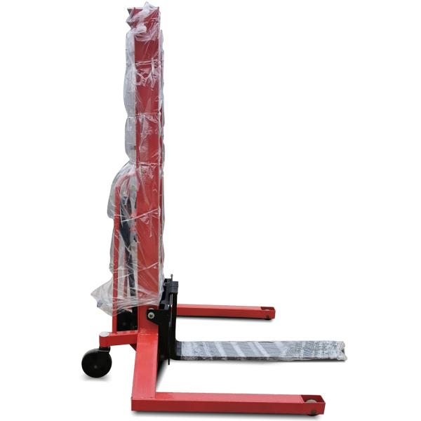 Integrated pump 1.5ton 1.6m manual stacker with adjustable forged forks for double-deck pallets