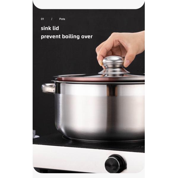 Hot Selling Kitchen Cooking Pot Set Stainless Steel Soup & Stock Pots Cookware Cooking Soup Pot Set